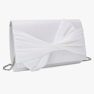 IXEBELLA Satin Evening Bag Bow Flap Clutch Purse for Women Formal Party/Prom/Wed